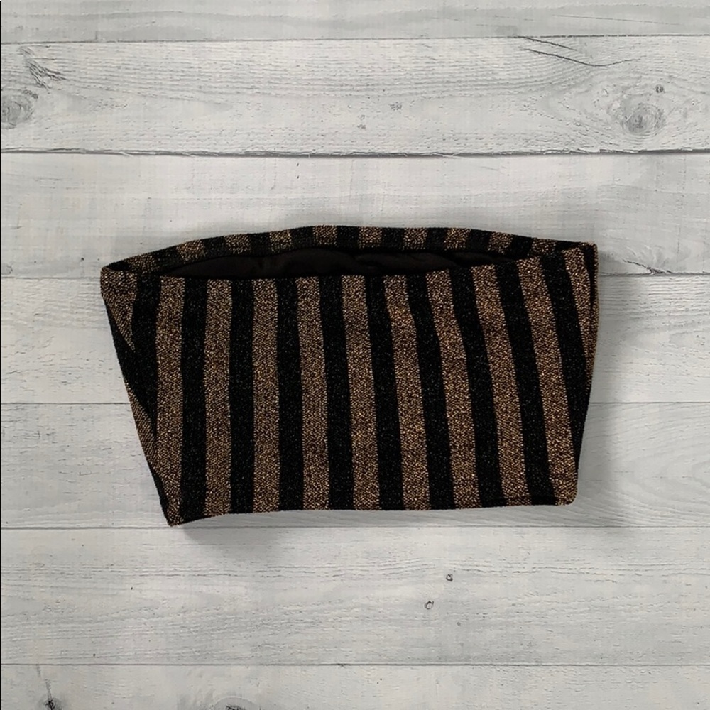 Fashion Nova Black & Gold 3-Piece Striped Set XS - Picture 4 of 9